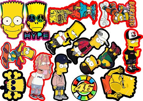 bart simpson supreme sticker|simpsons stickers for peekers.